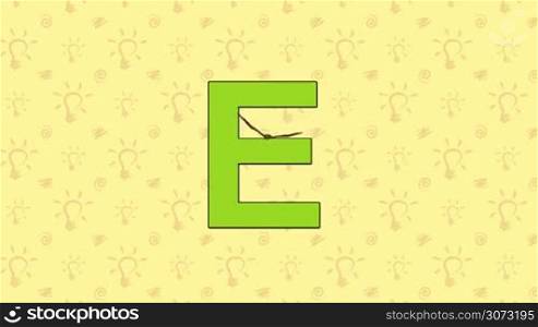 Animated English ZOO alphabet. Letter E and word Eagle.