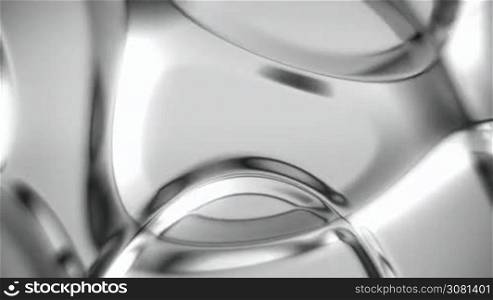 Animated shiny metal surface with soft folds close-up