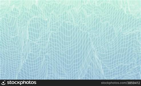 Animated wireframe background of a 3D rendered abstract terrain. The first and last frame match for looping possibilities. HD 1080p quality 29.97fps.