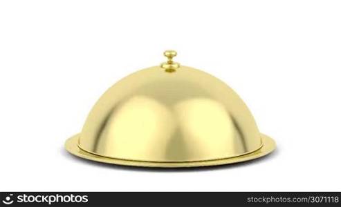 Animation of opening gold cloche