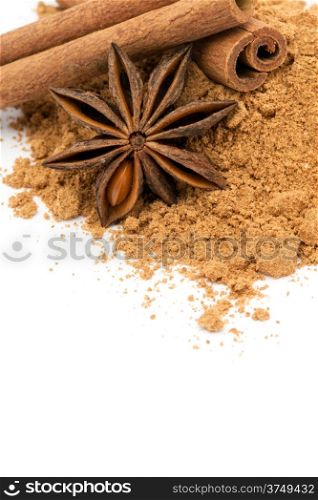 anise and cinnamon ingredients close up