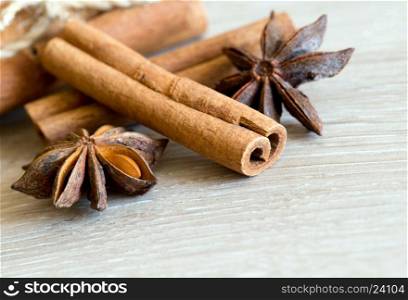 anise and cinnamon, on wooden table&#xA;&#xA;