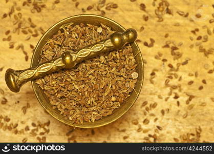 anise seed with mortar