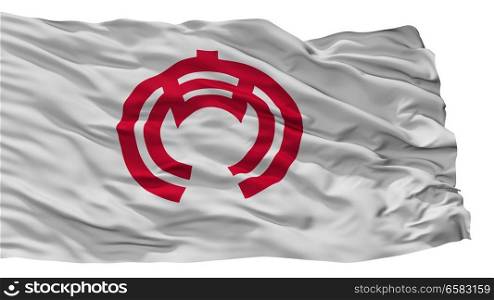 Anjo City Flag, Country Japan, Aichi Prefecture, Isolated On White Background. Anjo City Flag, Japan, Aichi Prefecture, Isolated On White Background