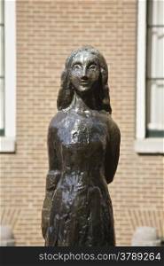 Anne Frank statue in a passage in Amsterdam, Netherlands Holland, Europe.&#xA;Photo taken on: August 27th, 2013