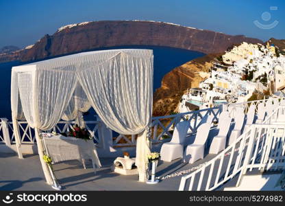 anniversary and marriage cerimony in the sea of santorini greece island europe