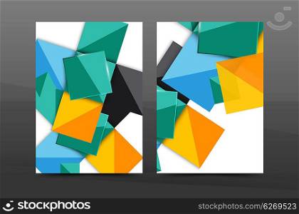 Annual report cover. Geometric abstract background. Brochure, flyer template layout, leaflet