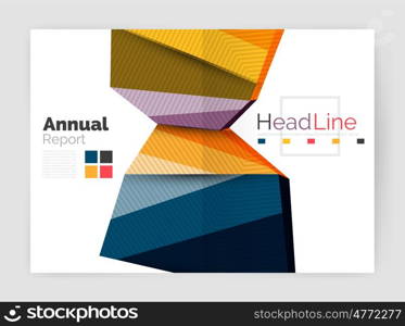 annual report geometric template, 3d shapes