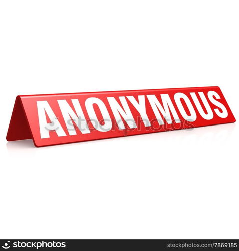 Anonymous tag image with hi-res rendered artwork that could be used for any graphic design.. Anonymous tag