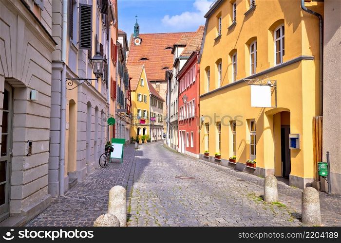 Ansbach. Old town of Ansbach picturesque cobbled street view, Bavaria region of Germany