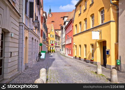 Ansbach. Old town of Ansbach picturesque cobbled street view, Bavaria region of Germany