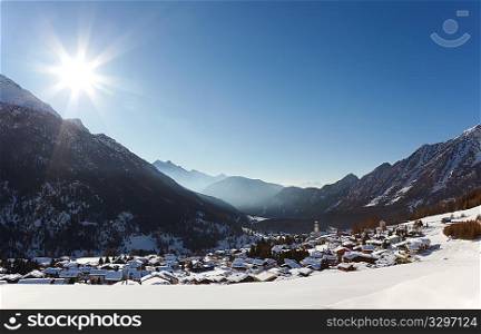 Antagnod Ski resort, Valle d&acute;Aosta, Italy.