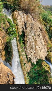 Antalya, Turkey 19.07.2021. Lower Duden waterfalls or Lara waterfall in Antalya, Turkey, on a sunny summer day. Duden waterfalls in Antalya, Turkey