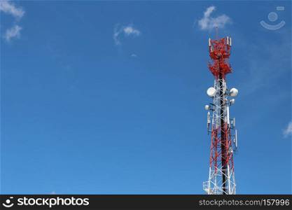Antenna for Telephone communications in blue sky day.