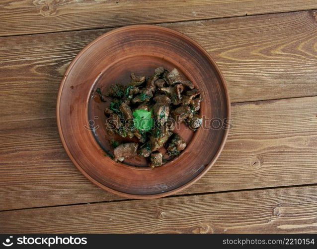 Antep kavurma - Appetizer beef liver.Turkish cuisine