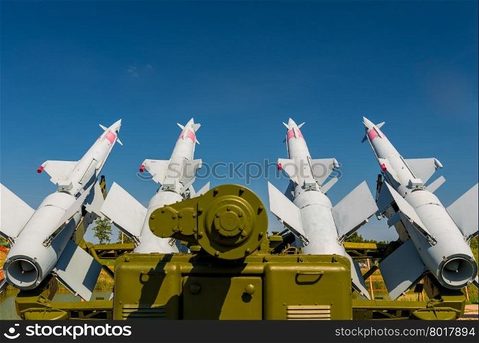 anti-aircraft missile system S-125 aimed at the sky