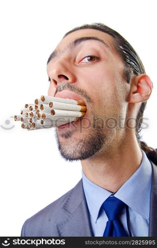 Anti smoking concept with man