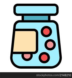 Antibiotic bottle icon. Outline antibiotic bottle vector icon color flat isolated. Antibiotic bottle icon color outline vector