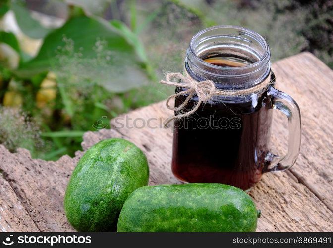 Antipyretic beverage for hot day, wax gourd tea, a popular drinks at Vietnam, juicy from melon that good for health