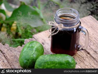 Antipyretic beverage for hot day, wax gourd tea, a popular drinks at Vietnam, juicy from melon that good for health