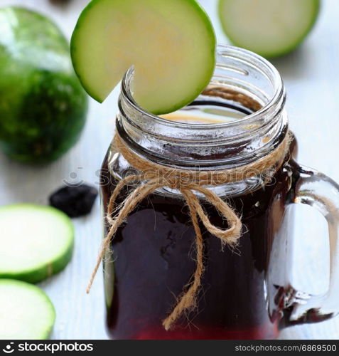 Antipyretic beverage for hot day, wax gourd tea, a popular drinks at Vietnam, juicy from melon that good for health