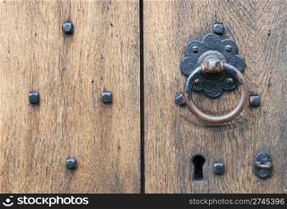 antique and medieval wooden door knob
