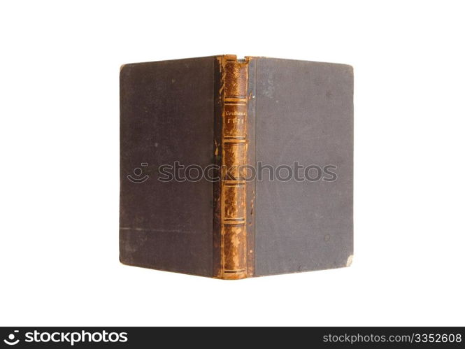 Antique book stands isolated on white background