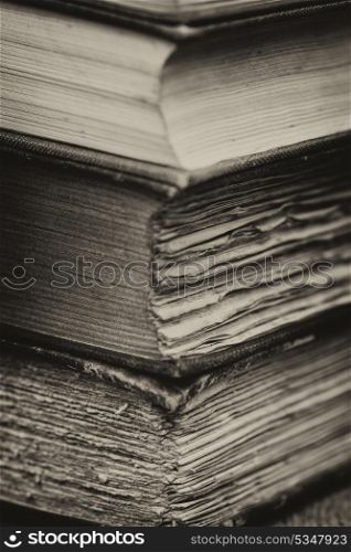 Antique books in retro syle effect setting