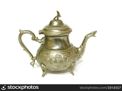 Antique brass pot isolated on the white
