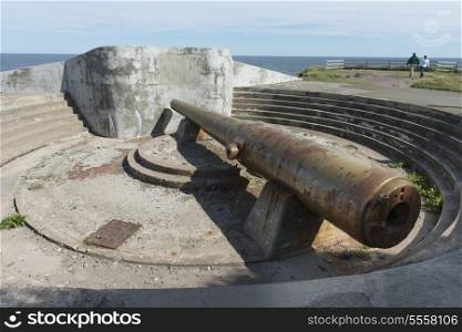 Antique cannon at coast, Cape Spear, St. John&rsquo;s, Newfoundland And Labrador, Canada