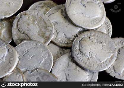 Antique coins are made of silver. Means of payment of past centuries
