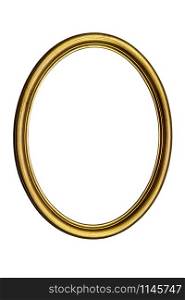 antique gilded oval picture frame isolated on white