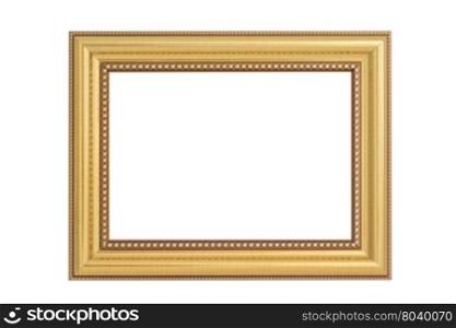 Antique golden frame isolated on white background with clipping path&#xA;