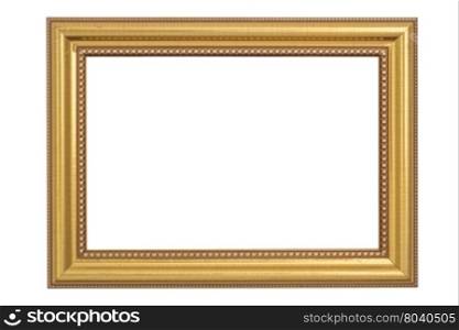 Antique golden frame isolated on white background with clipping path&#xA;