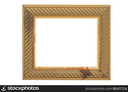 Antique golden frame isolated on white background with clipping path&#xA;