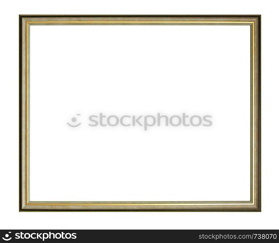 antique golden frame isolated on white background with copy Space