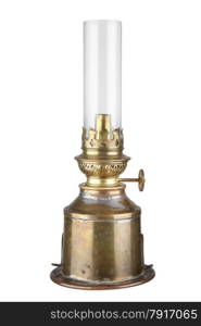 antique kerosene lamp with a glass bulb