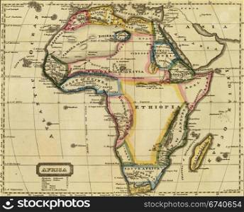 Antique map of Africa.From Atlas by John Thomson, 1817.