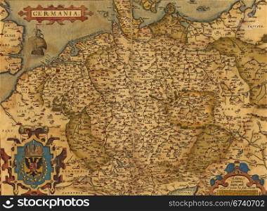 Antique Map of Germany by Abraham Ortelius, circa 1570