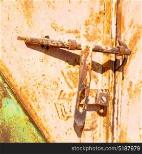 antique metal lock door in a old home concept of safety