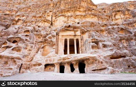 antique Nabatean Temple in Little Petra, Jordan