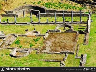 Antique Roman Theater in Tuscan City of Volterra, Italy