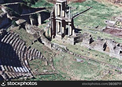 Antique Roman Theater in Volterra, Tuscany, Italy, Vintage Style Toned Picture