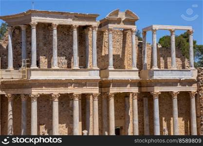 Antique Roman Theatre in Merida, Spain. Built by the Romans in end of the 1st century