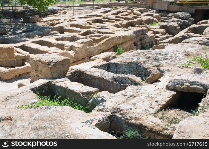 antique roman Tomb of Terone in Valley of the Temples, Agrigento, Sicily