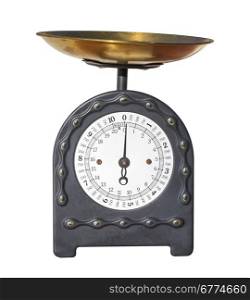 antique scale isolated on white with clipping path