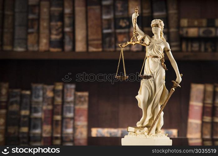 Antique statue of justice, law. Lady of justice, Law and justice concept