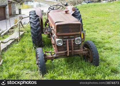 antique tractor for the field
