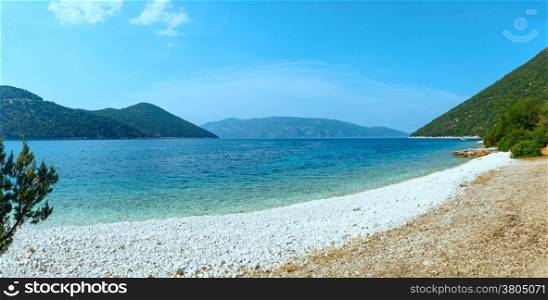 Antisamos beach. Summer sea panorama (Greece, Kefalonia).