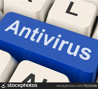Antivirus Key On Keyboard Meaning Protection Or Security &#xA;